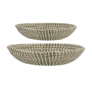 Lot de 2 bols de rangement ronds décoratifs en fibres naturelles Décor de présentation de repas Vente en gros de produits vietnamiens écologiques - Product Image 2