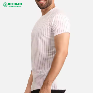 Camiseta en blanco, Camiseta holgada de algodón 100% personalizada, Camiseta con estampado de logotipo para hombres, camiseta de gimnasio de secado rápido OEM para hombres, camiseta de manga corta sin costuras para hombres - Product Image 3