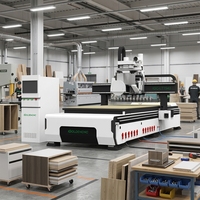 Routeur CNC 1325 avec changeur d'outils automatique linéaire pour la fabrication de meubles en panneaux 3 axes