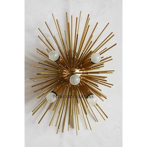 Feuilles Designer Laiton Antique Fini Première Qualité Métal Fait Ensemble De 2 Appliques De Luxe Décoration Murale Bougeoir De l'Inde - Product Image 5