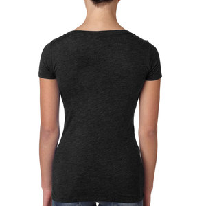 Camisetas de bambú de manga famosa estirable con cuello redondo para mujer - Product Image 2