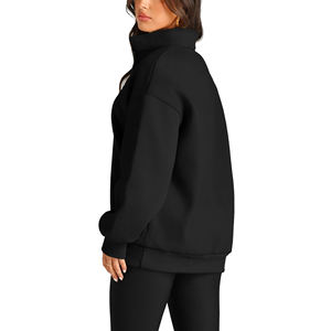 Custom Embroidered Logo High Quality Women's Regular Sleeve <b>Hoodies</b> <b>Sweatshirts</b> for Women <b>Girls</b> Quarter Zip <b>Sweatshirt</b> Wholesale - Product Image 5