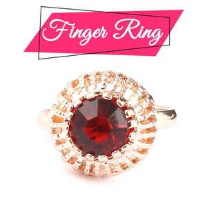 Women's Fancy <b>Locket</b> Set - Golden - Red - Product Image 4