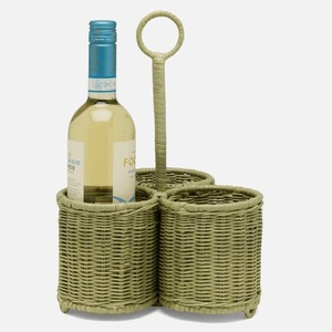 Panier à vin en rotin tressé écologique, couleur naturelle, double porte-bouteilles, fait main, pour la vente en gros et l'exportation en vrac - Product Image 4