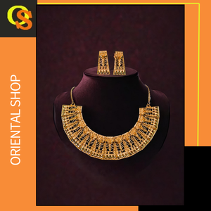 Premium Selling Necklace Earrings <b>Set</b> with 22K <b>Gold</b> Plated Unique Designed Women Wear Necklace Earrings <b>Set</b> <b>Jewelry</b> - Product Image 2