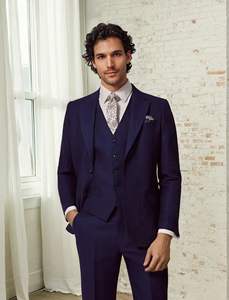 Vente en gros de costumes pour hommes coupe régulière 3 pièces en lin veste d'affaires d'été blazer de mariage gilet pantalon - Product Image 2