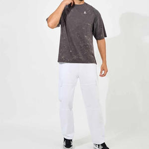 Camiseta de Hombre Vintage de Alta Calidad, 100% Algodón, Lavado Ácido, Estilo Pesado, Lavado Ácido para Hombre, Talla Grande, Desgastada - Product Image 1