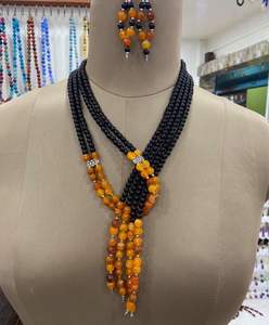 Qualité Artisanat Verre Perles De Rocaille Déclaration Collier Avec Boucle D'oreille Ensemble De Bijoux Femmes Ras Du Cou Colliers Cadeau Femmes PAR HF ARTISANAT - Product Image 2