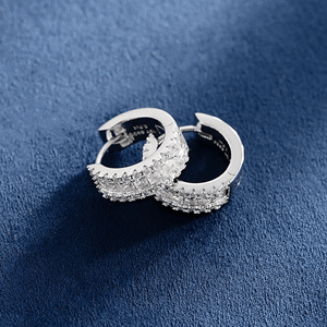 Aros de Plata de Ley con Diamantes Cultivados en Laboratorio, Color D, Claridad VVS, Joyería para Regalo y Fiestas - Product Image 4