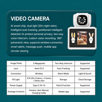 Caméra IP sans fil domestique 2MP HD, alimentée par batterie, vision nocturne, appel vidéo bidirectionnel, surveillance pour personnes âgées, bébés, contrôle à distance par téléphone mobile