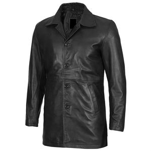 Customized Color <b>Leather</b> <b>Long</b> <b>Coats</b> For <b>Men</b> Oem Service <b>Long</b> <b>Men</b> Clothing Down Collar <b>Coat</b> Breathable For Winter <b>Leather</b> <b>Coat</b> - Product Image 6
