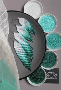 Pendientes de cuentas bohemias con flecos en cascada Andy de diseño turquesa, regalo de joyería único - Product Image 3