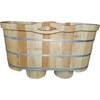 Baignoire en bois bon marché autoportante, logo personnalisé, baignoires en bois portables, bain à remous, vente chaude, fabriqué au Vietnam