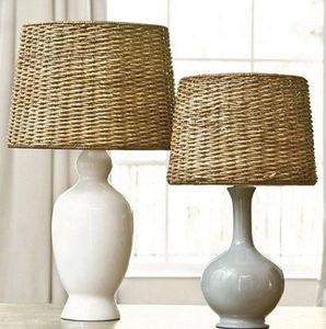Rattan LED Desk Lamp with Customized Design Farmhouse Style Natural Finish Creative Weave Lamp <b>Shade</b> - Product Image 4