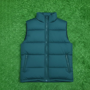 Hot Sale Outdoor Men Sleeveless Puffer Vest With Rubber Logo Best Quality Men's Puffer jacket Without Sleeves Men Puffer <b>Coat</b> - Product Image 5