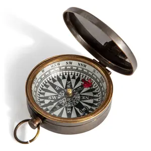 Boussole de poche de qualité supérieure avec chaîne Maritime à collectionner boussole de Navigation de randonnée décor cadeau personnalisé - Product Image 3