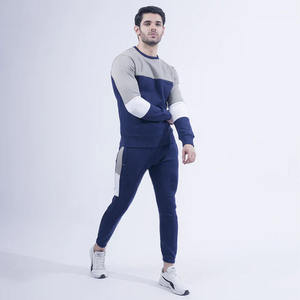 Conjunto Deportivo Personalizado de Última Moda, Transpirable y Resistente al Viento, para Hombre, con Paneles en Contraste, 100% Algodón, Sudadera y Pantalones para Correr, Venta al Por Mayor - Product Image 4