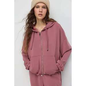 Sudadera corta con capucha y cremallera para uso diario - Product Image 4