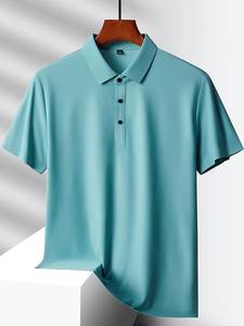 Summer Polo <b>Shirts</b> <b>Men</b> M-5XL Quick Dry Short Sleeve <b>T</b>-<b>Shirt</b> Elasticity Breathable <b>Cool</b> Ice Silk Polo <b>Shirt</b> Male Purple 18 Colors - Product Image 5