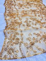 Sari en nylon lourd avec motif floral en sequins multicolores et bordure en dentelle pour adultes