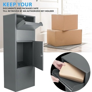 ตู้จดหมายแบบตั้งพื้นกันน้ำทันสมัย ทำจากเหล็กชุบสังกะสี  สามารถปรับแต่งโลโก้ ขนาด และกุญแจได้ ใช้สำหรับจดหมายภายนอกอาคาร - Product Image 2