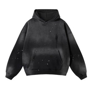 Sweat à capuche vintage délavé à l'acide, personnalisé avec logo, pour homme, coupe oversize, en molleton 100 % coton épais, idéal pour l'hiver, qualité supérieure - Product Image 6