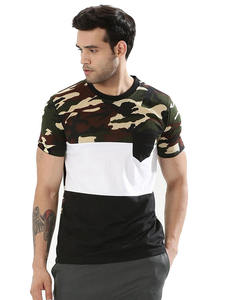 Nueva llegada de lujo camiseta hombres impresión personalizada Logo cuello simulado diseño de camuflaje en blanco Camiseta slim fit hombres camiseta para hombres al por mayor - Product Image 2