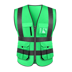 Gilet zippé haute visibilité multi-poches personnalisé, vêtements de travail, gilet à fermeture éclair réfléchissant pour hommes, gilet de sécurité haute visibilité - Product Image 6