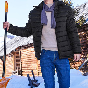 เสื้อแจ็คเก็ตพัฟเฟอร์บุขนสำหรับผู้ชายแบบมีฮู้ดสำหรับฤดูหนาว รับผลิตตามสั่งพร้อมโลโก้ด้านหน้า ผลิตจากโพลีเอสเตอร์/ไนลอน กันน้ำ เหมาะสำหรับใช้งานกลางแจ้ง - Product Image 5