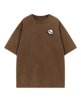 Camiseta de algodón 100% de alto gramaje, lavada al ácido, oversize, de cuello redondo, con logotipo bordado, teñido anudado, para hombre y mujer, tallas grandes, lisa.