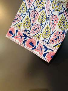 Block Print Cotton Kimono Robe Bridesmaid <b>Dressing</b> <b>Gown</b> <b>Lightweight</b> Summer Nightwear One Size - Product Image 2