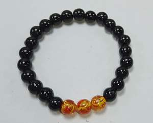 Crystal <b>bracelet</b> Black Obsidian & Yellow Amber Round <b>Beads</b> <b>Bracelet</b> 8mm Stone Gemstone Fashion <b>Men</b> and Women Gift Energy - Product Image 6