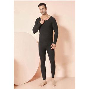 Customize Wholesale <b>Men</b> Winter Cotton/Bamboo Fiber Standard Long John <b>Thermal</b> Breathable Quick Dry Eco-Friendly Underwear Set - Product Image 1