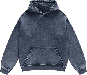 Sweat à capuche vintage délavé à l'acide pour hommes en coupe surdimensionnée avec options de logo personnalisé Sweats à capuche unisexes - Product Image 1