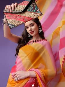 ผ้าชีฟองชิโบริแบบหนา เป็นมิตรกับสิ่งแวดล้อม ใช้ได้ทุกฤดู ผ้าซารีแบบมีกระจก ความยาว 5.50 เมตร ผ้าสำหรับตัดเสื้อ ความยาว 0.80 เมตร - Product Image 5