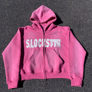 Y2k Hiver Imprimé Soleil Fade Logo Personnalisé Pantalons Empilés Ensembles Hommes Survêtement Jogger Ensemble Unisexe En Détresse Broderie Patch Jogging - Product Image 3