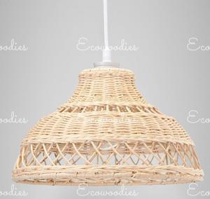 Lámpara LED colgante de mimbre de bambú hecha a mano, lámpara colgante de forma redonda para sala de estar, dormitorio, comedor, apartamentos, hoteles - Product Image 6