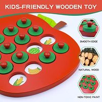 Atractivo juego de combinación de memoria de madera para niños con muchas piezas de tarjetas de doble cara, juego de combinación de memoria de madera para niños