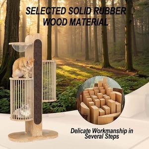 Petdom Large Cats Condo Trees Play Furniture Scratcher Modern Cat Ceiling Tree Tower Multi-Layer Cat <b>Climbing</b> <b>Frame</b> Tree - Product Image 6
