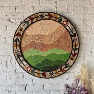 Mosaico hecho a mano Mountain Serenity y arte de pared texturizado Acentos de pared personalizables únicos - Product Image 4