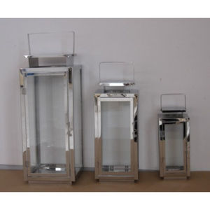 Lot de 3 lanternes marocaines argentées au design nickelé de qualité supérieure, parfaites pour la décoration intérieure et les mariages élégants - Product Image 2