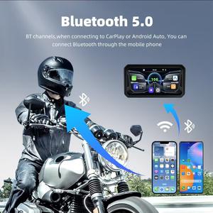 Pantalla de Moto de <span class=keywords><strong>5</strong></span> <span class=keywords><strong>pulgadas</strong></span>, Monitor portátil para motocicleta, compatible con DVR, navegación para motocicleta, CarPlay inalámbrico, Android Auto - Product Image 6