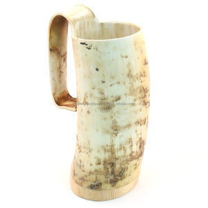 Tasse de boisson Viking en corne de vache design pour boire de la bière Décoration intérieure Matériau unique Tasse à boire design - Product Image 3