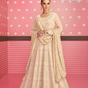 Último diseñador pesado Georgatte bordado trabajo vestido de lujo - Product Image 1