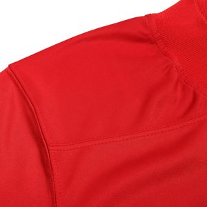 Nouveau maillot de football unisexe respirant rouge avec rayures bleues sur manches courtes, options de logo et de couleur personnalisés – Collection 2026 - Product Image 5
