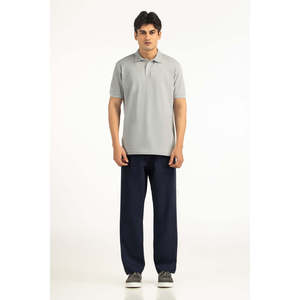 Polo 100% Algodón con Característica Antiarrugas, Bordado Oscuro, Teñido Liso, Patrón a Rayas, Corte Regular Alto MN-PSH-SS26-007-C - Product Image 3