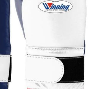Professional White Navy Red Leather Boxing Gloves <b>Velcro</b> Wrist Training Sparring Gloves for Men and Women - Product Image 4