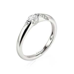 Jeulia Princess Cut Zircon Semicolon Engagement <b>Ring</b> with Bezel Set Side Accents - Product Image 2