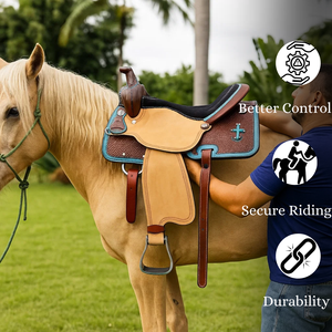 Outillage sculpté à la main léger de selle de course de baril en cuir occidental de qualité supérieure - Product Image 3