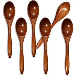 Ensemble cuillère et fourchette en bois fait main de qualité supérieure, écologique, finition classique personnalisée, ustensiles de fête en provenance d'Inde - Product Image 5